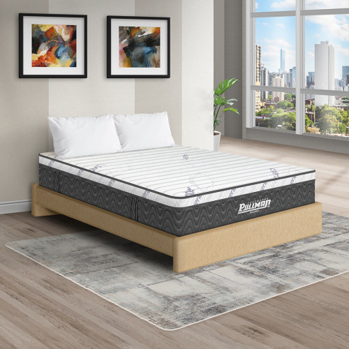 Colchón Rollpack Euro U + Base Cama + Almohada