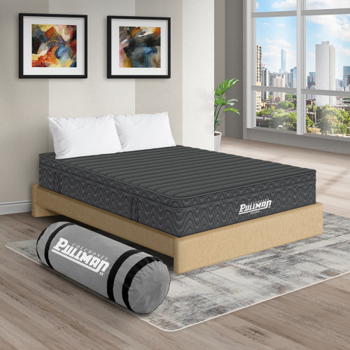 Colchón Rollpack Euro U + Base Cama + Almohada