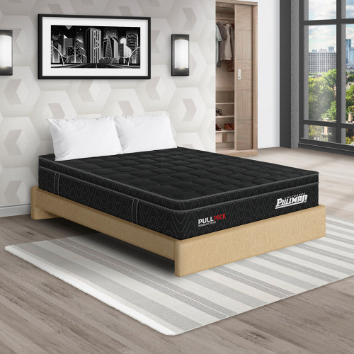 Colchón Pullpack Euro U + Base Cama + Almohada