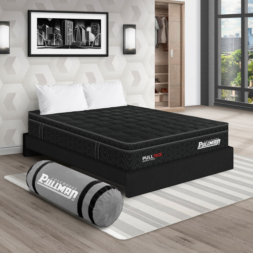 Colchón Pullpack Euro U + Base Cama + Almohada
