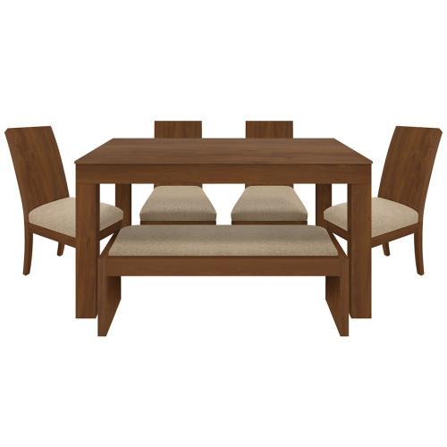 Juego de Comedor 4P (140) Italia Danny 2 Sillas 1 Banca