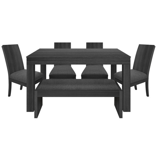 Juego de Comedor 6P (140) Italia Nicky 4 Sillas 1 Banca