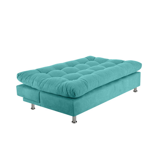 Combo Sofá Cama Comfort + Poltrona Mónaco + Mesa de Centro Italia + Tapete Deco Mediano