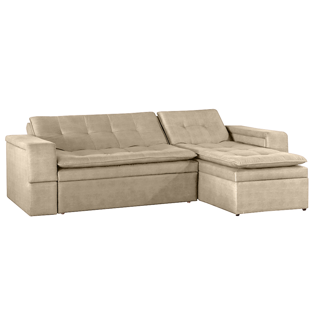 Sofá Cama en L Ethel Cuero Sintético Amoblando