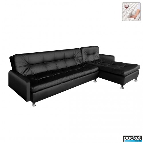 Sofá Cama en L Ethel Cuero Sintético Amoblando