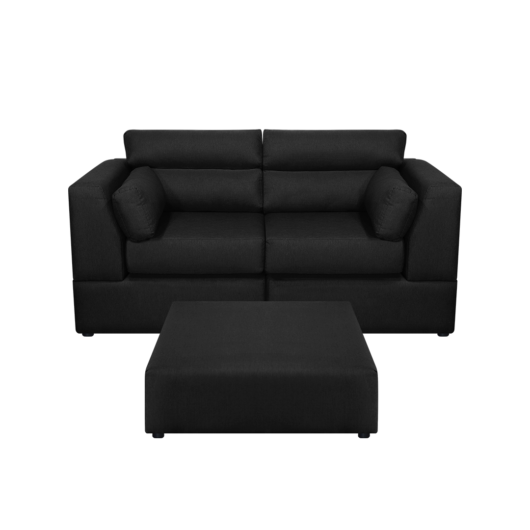 Sala Modular Vivian Microfibra Negro - Amoblando