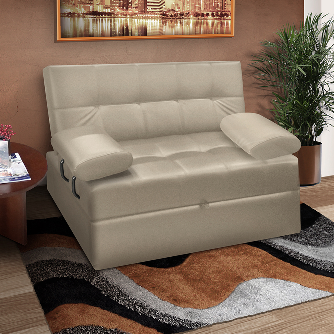 Sofacama Angela Con Brazos Cuero Sintetico Amoblando